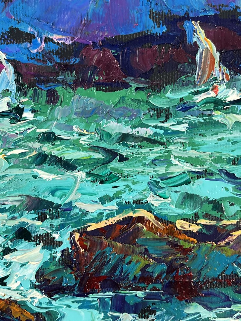 Oil painting The sea is rough on a dark night Oleksiy Ivanyuk - 8