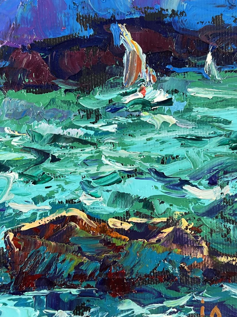 Oil painting The sea is rough on a dark night Oleksiy Ivanyuk - 9