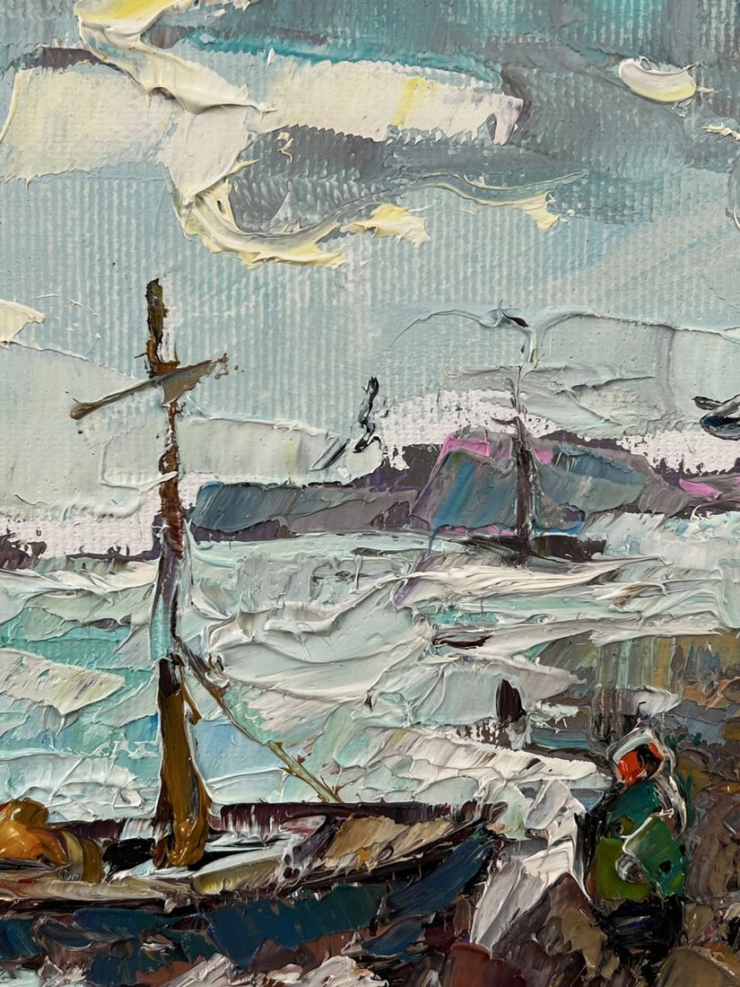 Oil painting Lonely Pier in Bad Weather Oleksiy Ivanyuk - 6