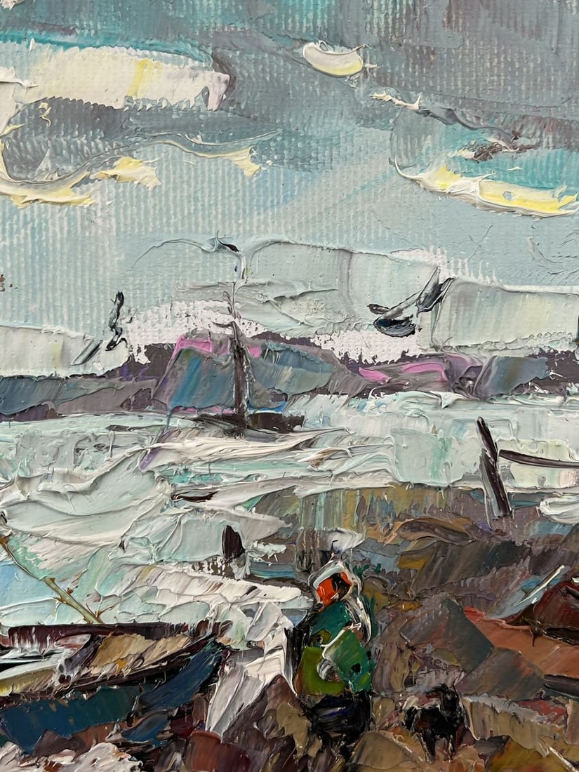 Oil painting Lonely Pier in Bad Weather Oleksiy Ivanyuk - 8