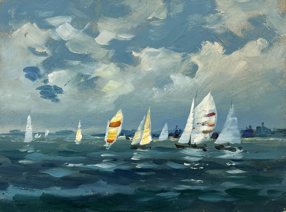 Oil painting Ships at Sea on Day Yuriy Suprunchuk - 3