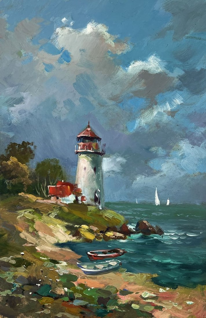 Oil painting Lighthouse by the Sea Yuriy Suprunchuk - 3
