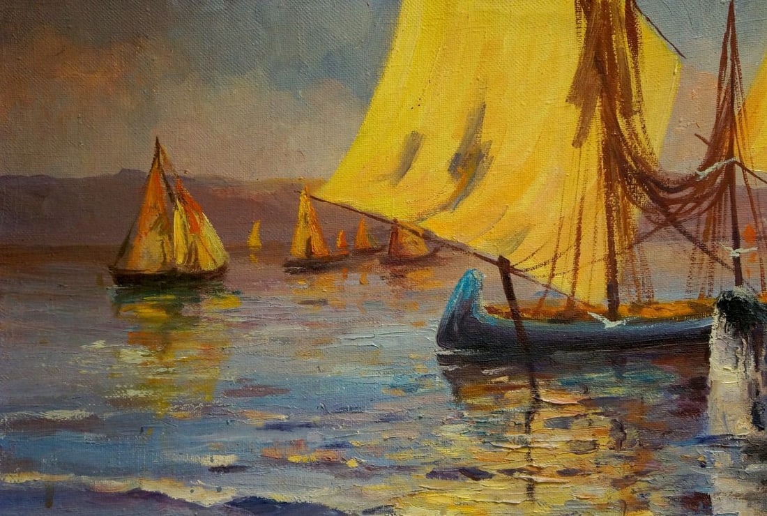 Oil painting Ship sailing Frolova T. - 3