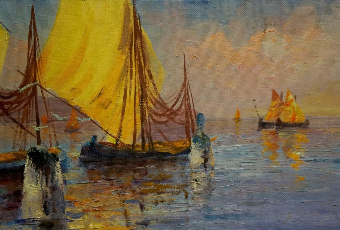 Oil painting Ship sailing Frolova T. - 4