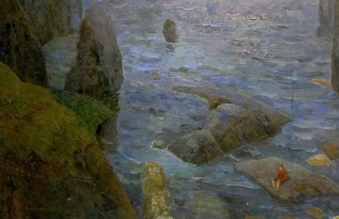 Oil painting Lonely at sea - 2