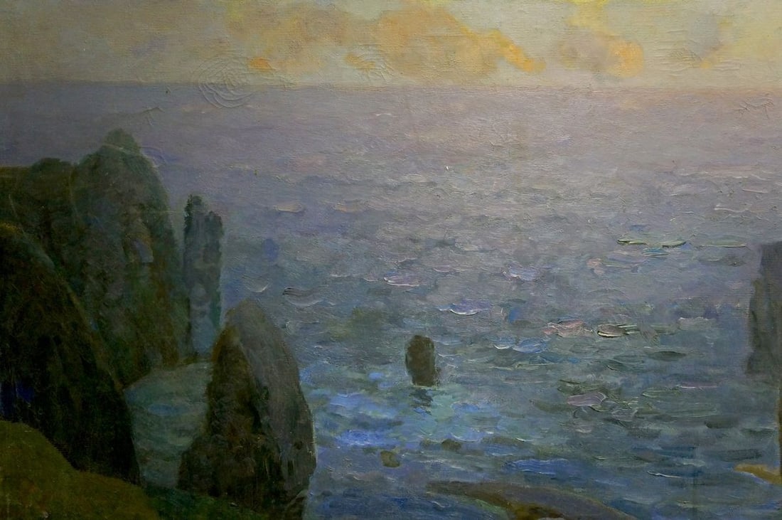 Oil painting Lonely at sea - 3