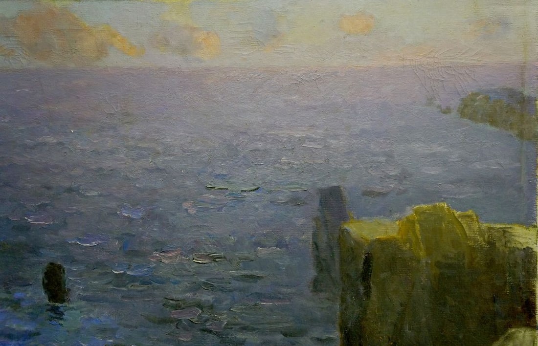 Oil painting Lonely at sea - 4