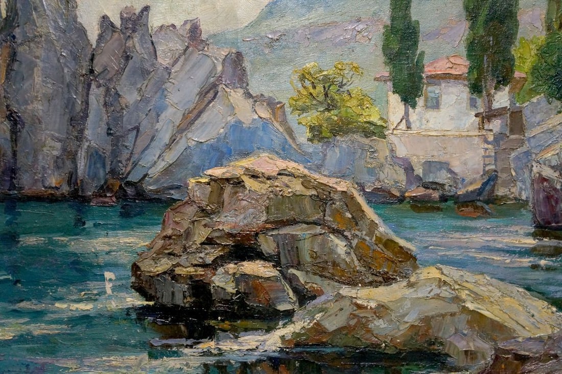 Oil painting House by the shore - 6