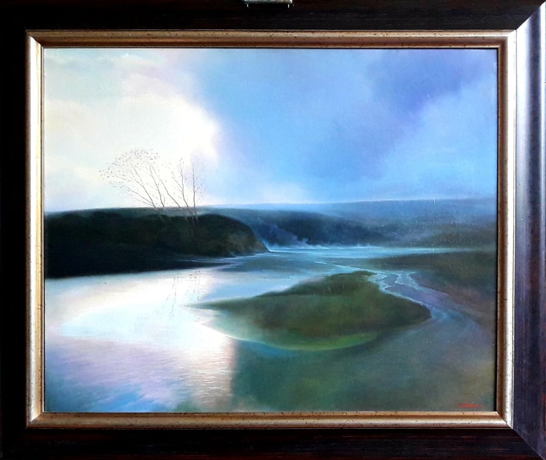 Oil painting freshet Korkishko Vasily: Title: Oil painting freshet Korkishko Vasily Description: NoKork 135 *** ABOUT THIS PAINTING *** * TITLE: "freshet" * ARTISTS: Korkishko Vasily * SIZE: 71.5x89 cm/'28.14x35.03 inches' * MEDIUM: oil, c
