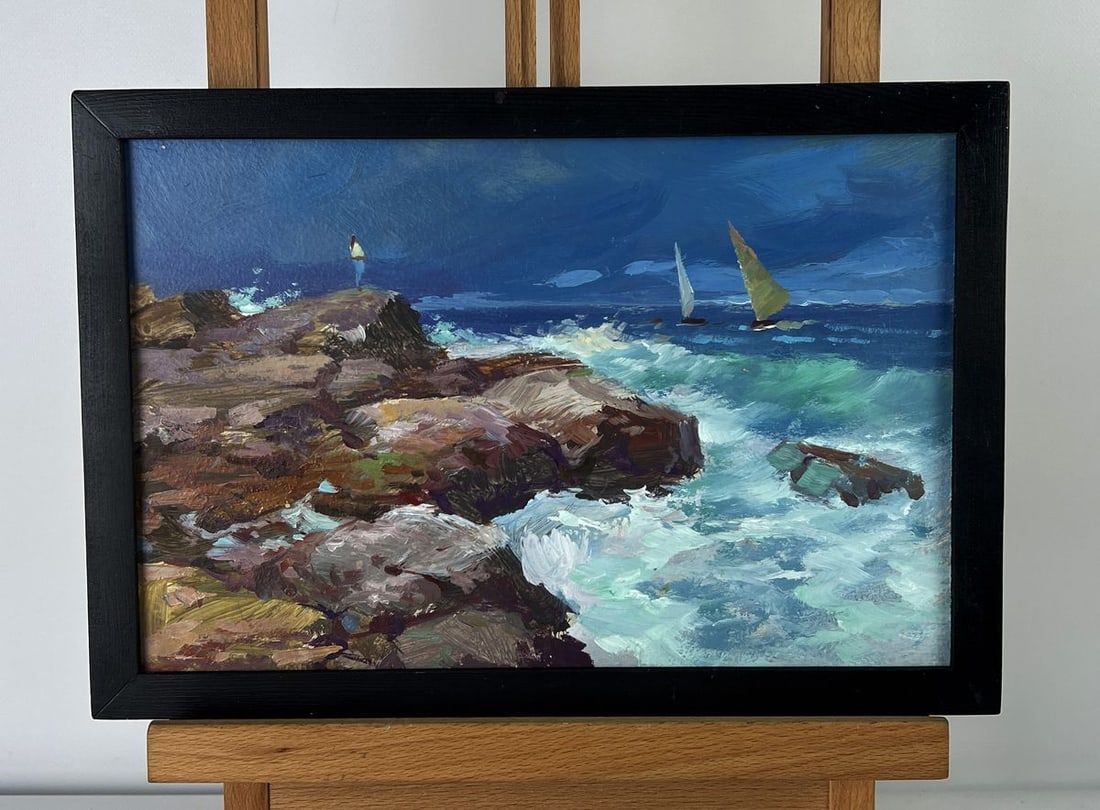 Oil painting Stormy Sea Waves Yuriy Suprunchuk: Title: Oil painting Stormy Sea Waves Yuriy Suprunchuk Description: NoAAA6244*** ABOUT THIS PAINTING **** TITLE: "Stormy Sea Waves"* ARTISTS: Yuriy Suprunchuk* SIZE: 20x30 cm/7.87x11.81 inches'* MEDIUM