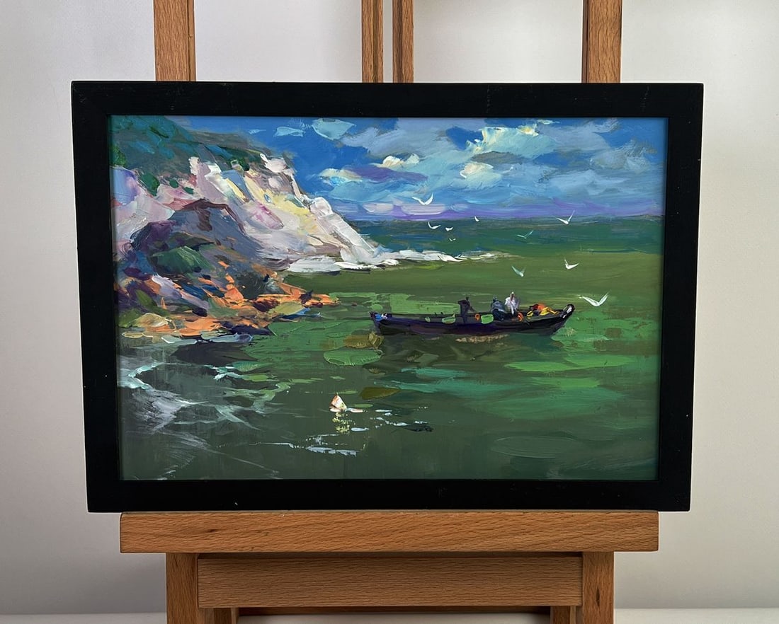Oil painting Fishing boat at sea Yuriy Suprunchuk: Title: Oil painting Fishing boat at sea Yuriy Suprunchuk Description: NoAAA5994*** ABOUT THIS PAINTING **** TITLE: "Fishing boat at sea"* ARTISTS: Yuriy Suprunchuk* SIZE: 20x30 cm/7.87x11.81 inches'* 