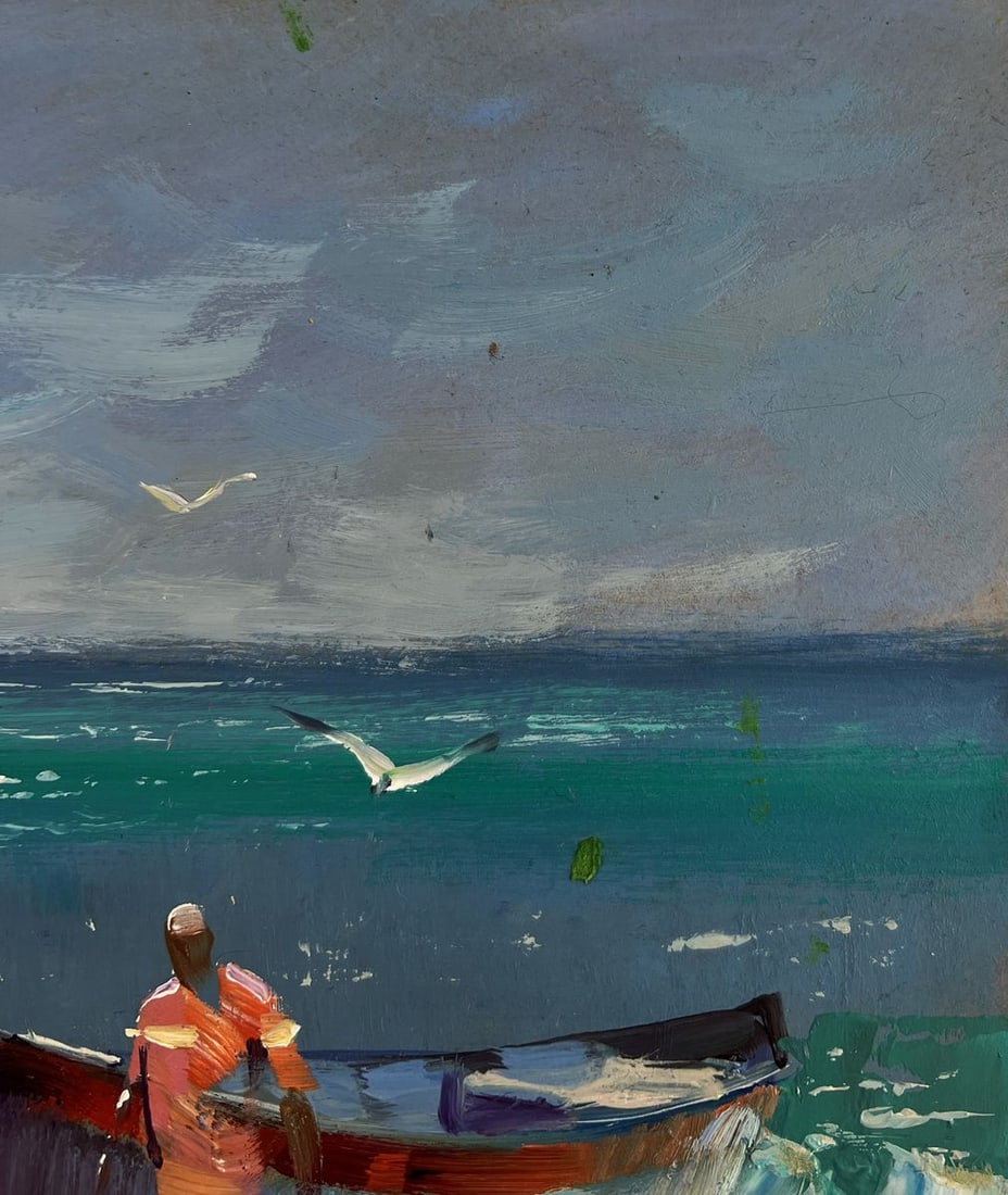 Oil painting Fishermen under the light of the sea Yuri Suprunchuk - 4