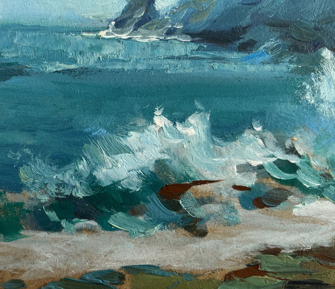 Oil painting Sea waves crash against the rocks Yuriy Suprunchuk - 6