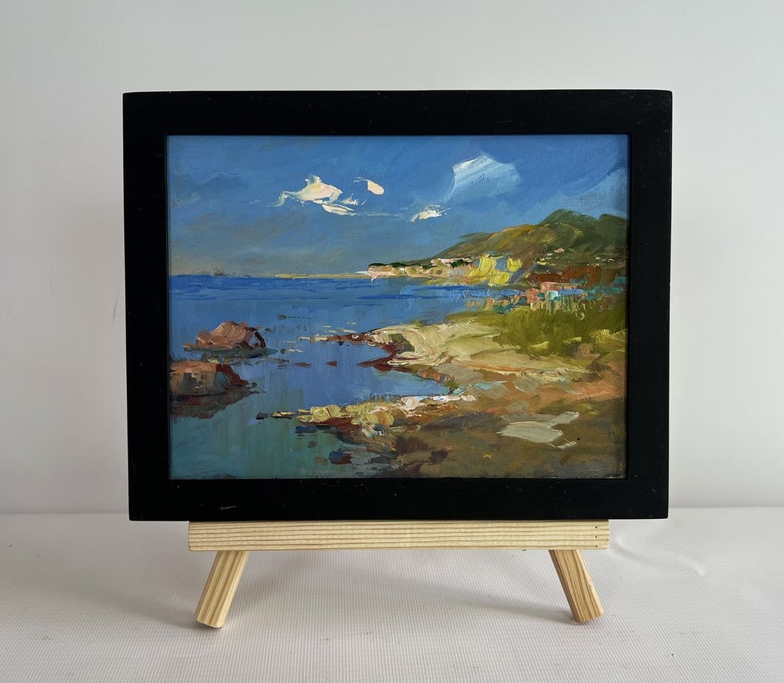 Oil painting The quiet breath of the sea Yuriy Suprunchuk: Title: Oil painting The quiet breath of the sea Yuriy Suprunchuk Description: NoAAA4300The painting "The Quiet Breath of the Sea" beautifully captures the serene and timeless essence of the