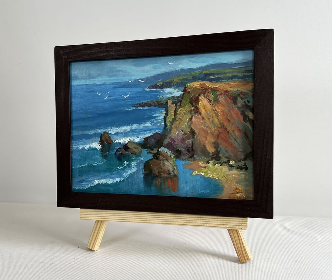 Oil painting Waves crash against the rocks Yuriy Suprunchuk - 2