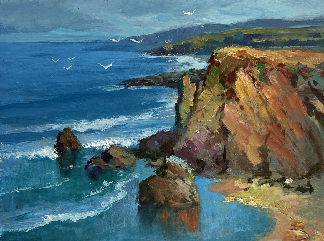Oil painting Waves crash against the rocks Yuriy Suprunchuk - 3