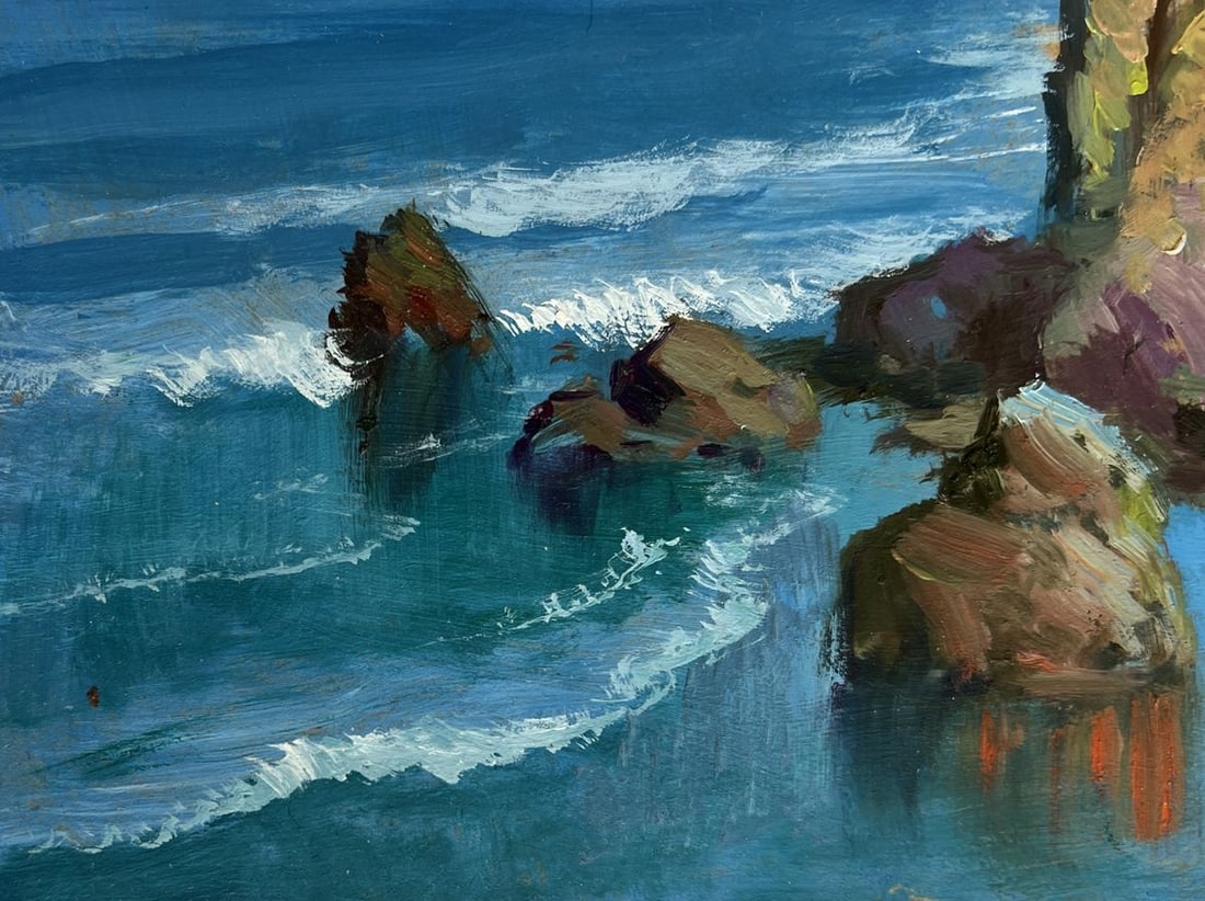 Oil painting Waves crash against the rocks Yuriy Suprunchuk - 7