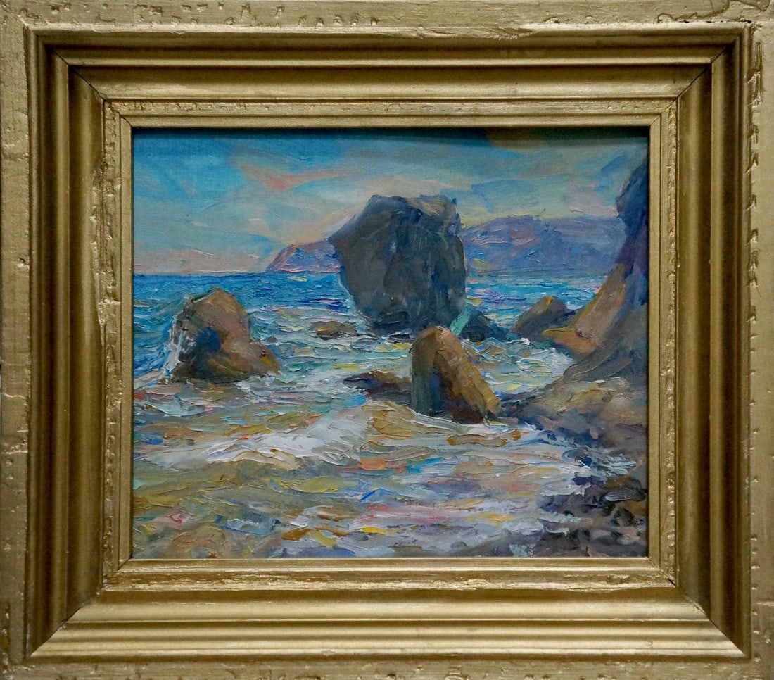 Oil painting Waves breaking on the rocks Kalashnik Dmitry Nikolaevich: Title: Oil painting Waves breaking on the rocks Kalashnik Dmitry Nikolaevich Description: NoVern 1488 *** ABOUT THIS PAINTING *** * TITLE: "Waves breaking on the rocks" * ARTISTS: Kalashnik Dmitry Nik