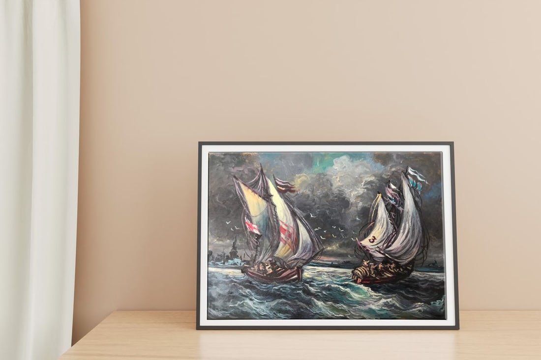 Oil painting Storm at sea Alexander Arkadievich Litvinov - 3
