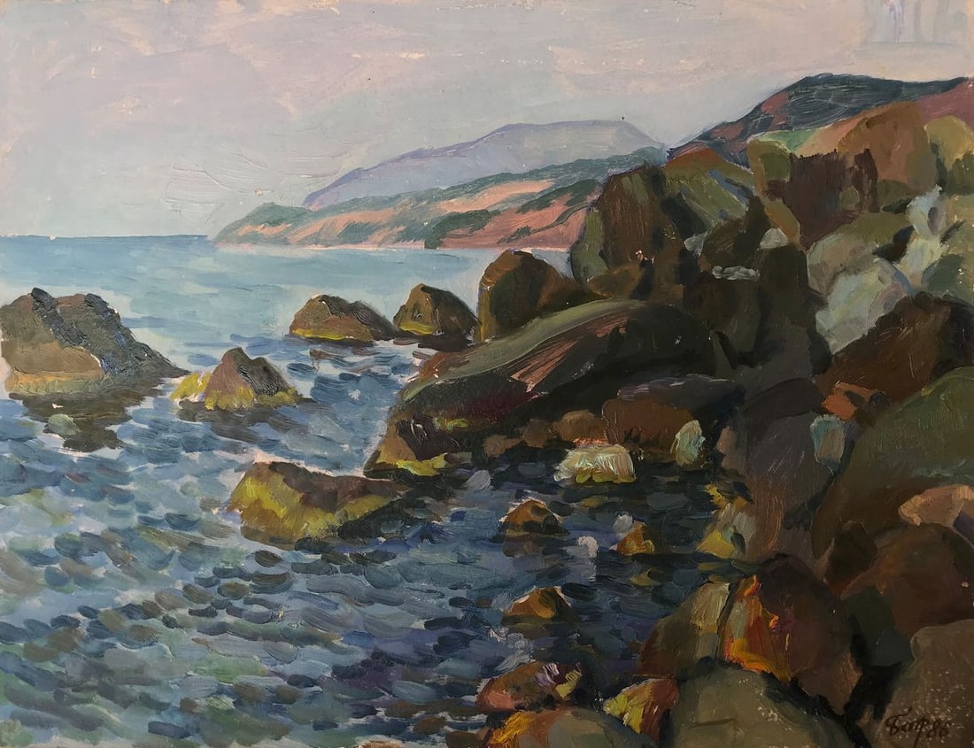 Oil painting Coast Batrakov Vladimir Grigorievich: Title: Oil painting Coast Batrakov Vladimir Grigorievich Description: NoAAA2330 Looking for a breathtaking piece of art to add to your home? Then check out our stunning oil painting "Coast"! This beau