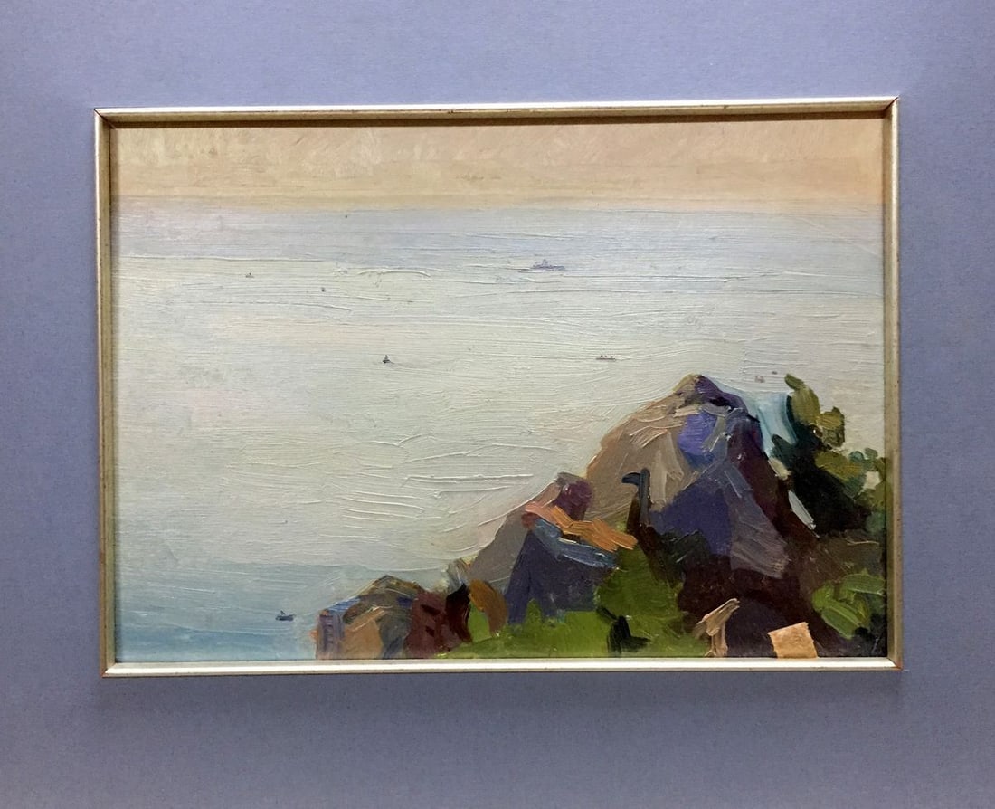 Oil painting Seascape: Title: Oil painting Seascape Description: NoVern 72 *** ABOUT THIS PAINTING *** * TITLE: "Seascape" * SIZE: 25x35 cm/'9.84x13.77 inches' * MEDIUM: oil, cardboard * HAND PAINTED: Original painting from