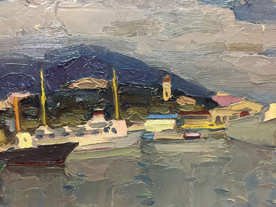 Oil painting Ship port Karelin Vyacheslav - 4