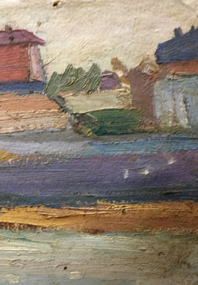 Oil painting Ship port Peter Kuzmich Stolyarenko - 6