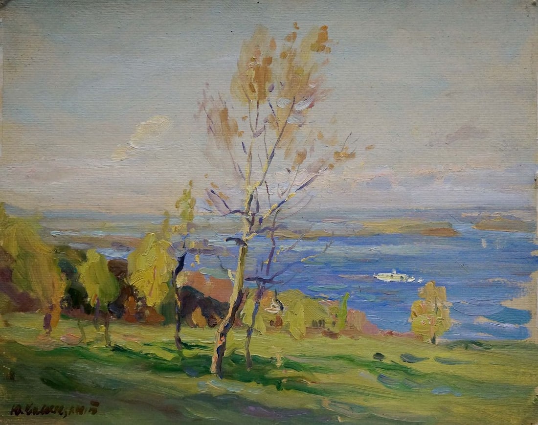Oil painting Sea view Komendant Yuriy Sergeyevich: Title: Oil painting Sea view Komendant Yuriy Sergeyevich Description: NoVerns 687 *** ABOUT THIS PAINTING *** * TITLE: "Sea view" * ARTISTS: Komendant Yuriy Sergeyevich * SIZE: 30x37 cm/'11.81x14.56 i