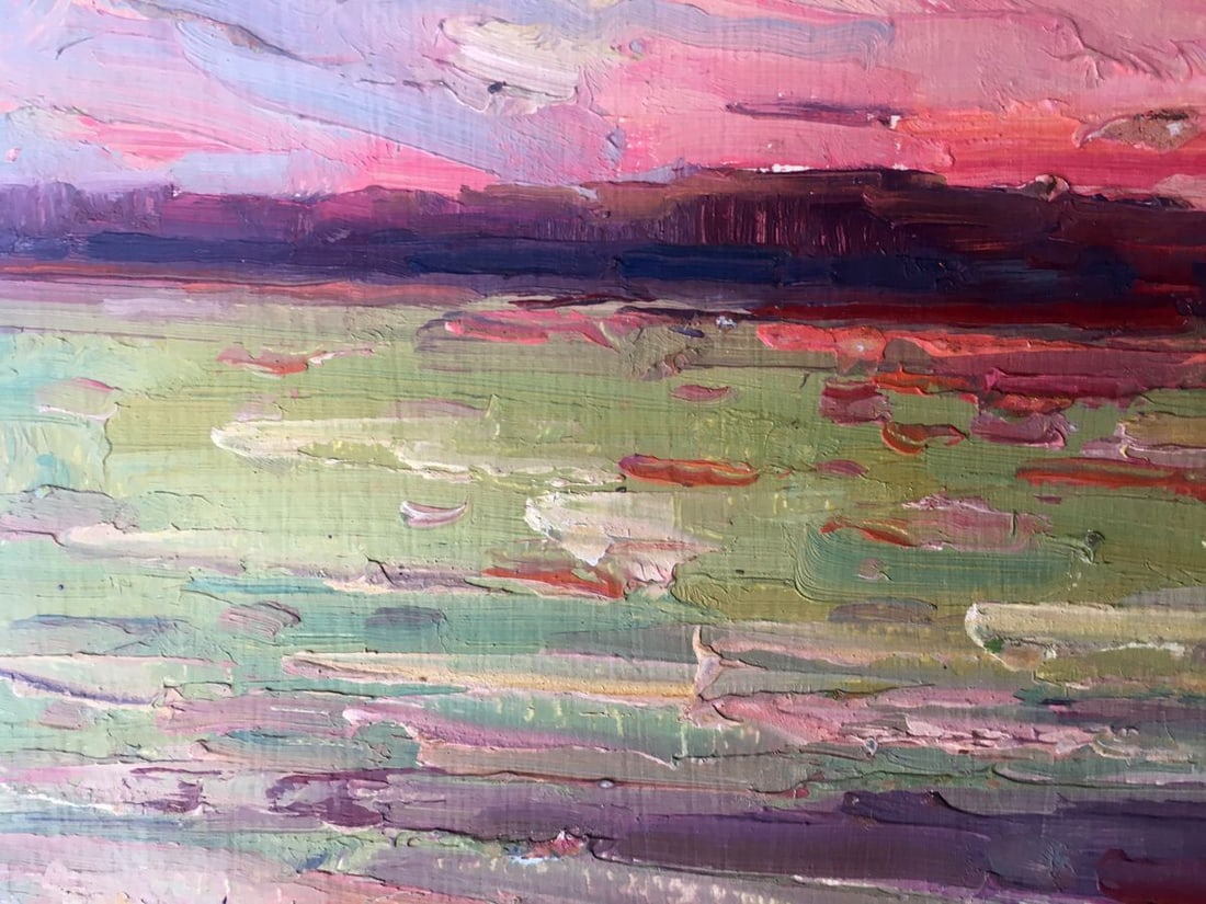 Oil painting Sunset on the sea Peter Tovpev - 7