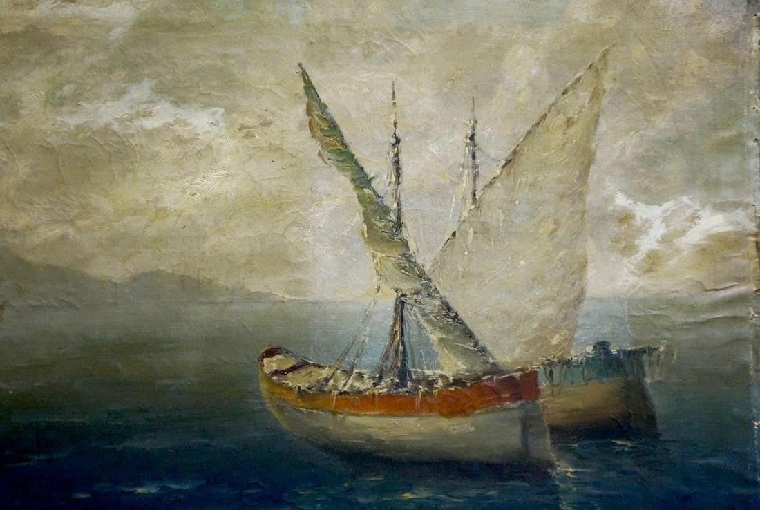 Oil painting Ships at sea Polarsky - 4