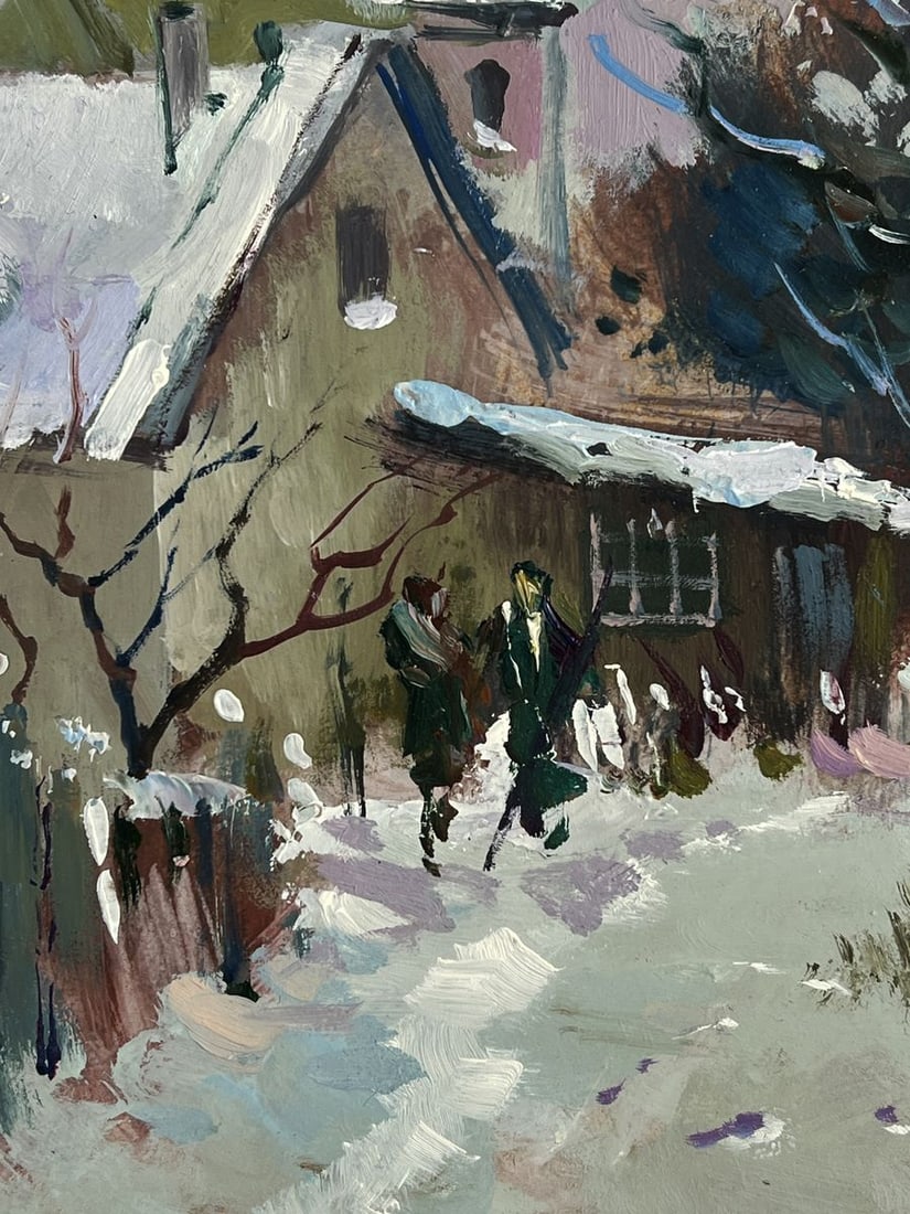 Oil painting Evening In The Winter Village Yuriy Suprunchuk - 10