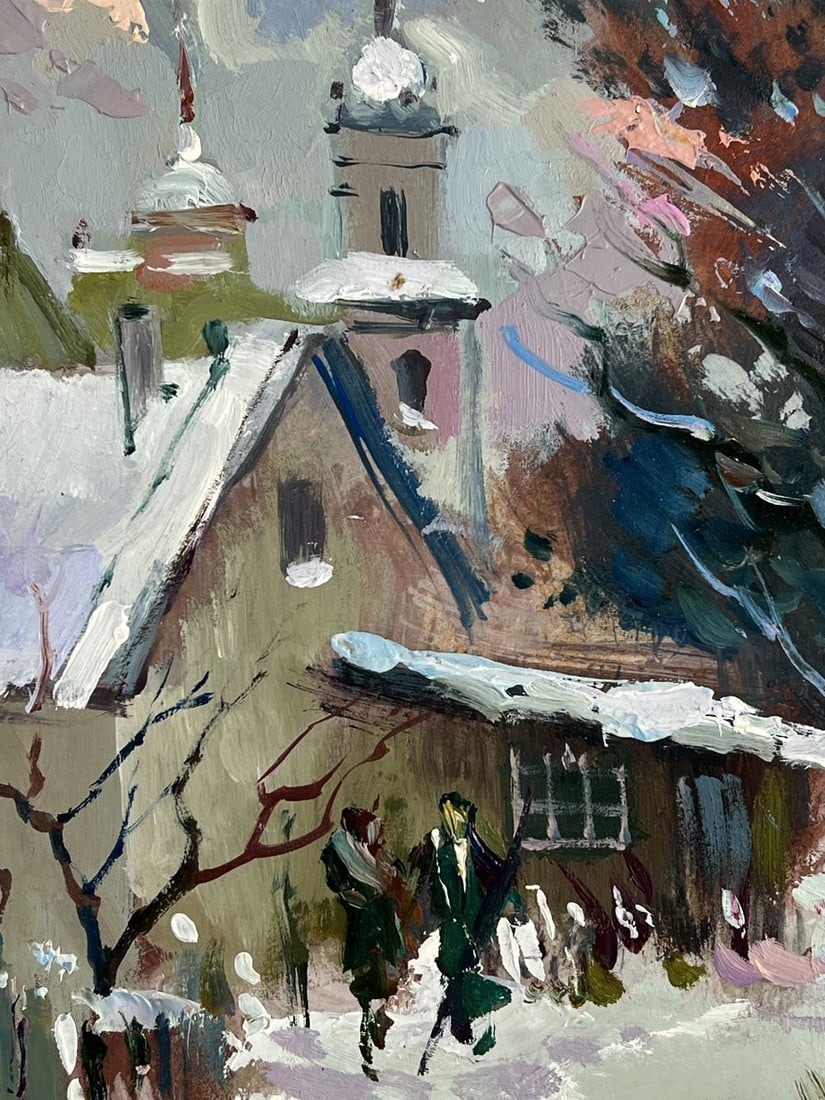 Oil painting Evening In The Winter Village Yuriy Suprunchuk - 6