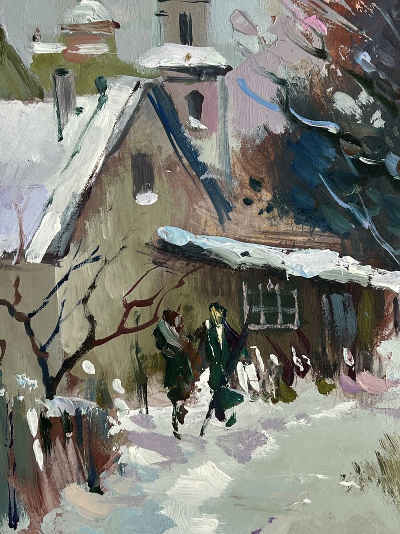 Oil painting Evening In The Winter Village Yuriy Suprunchuk - 8