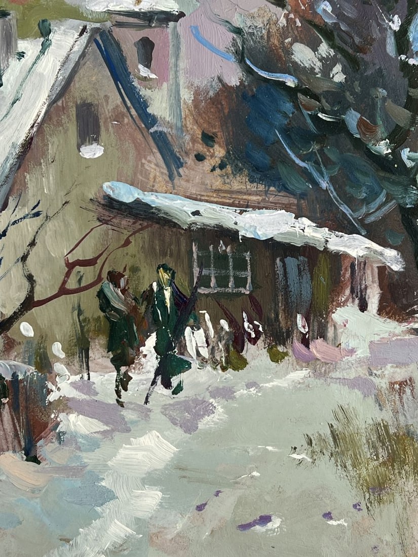 Oil painting Evening In The Winter Village Yuriy Suprunchuk - 9