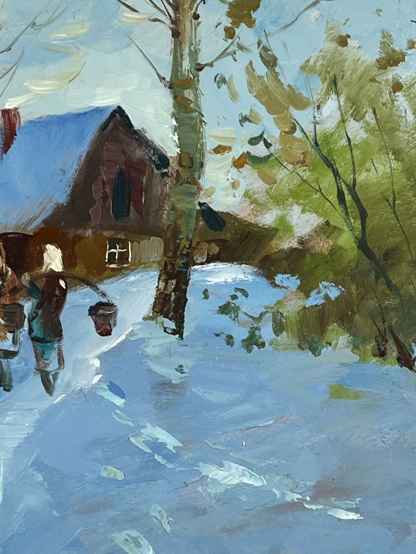 Oil painting Weekdays in the Village in Winter Yuriy Suprunchuk - 10