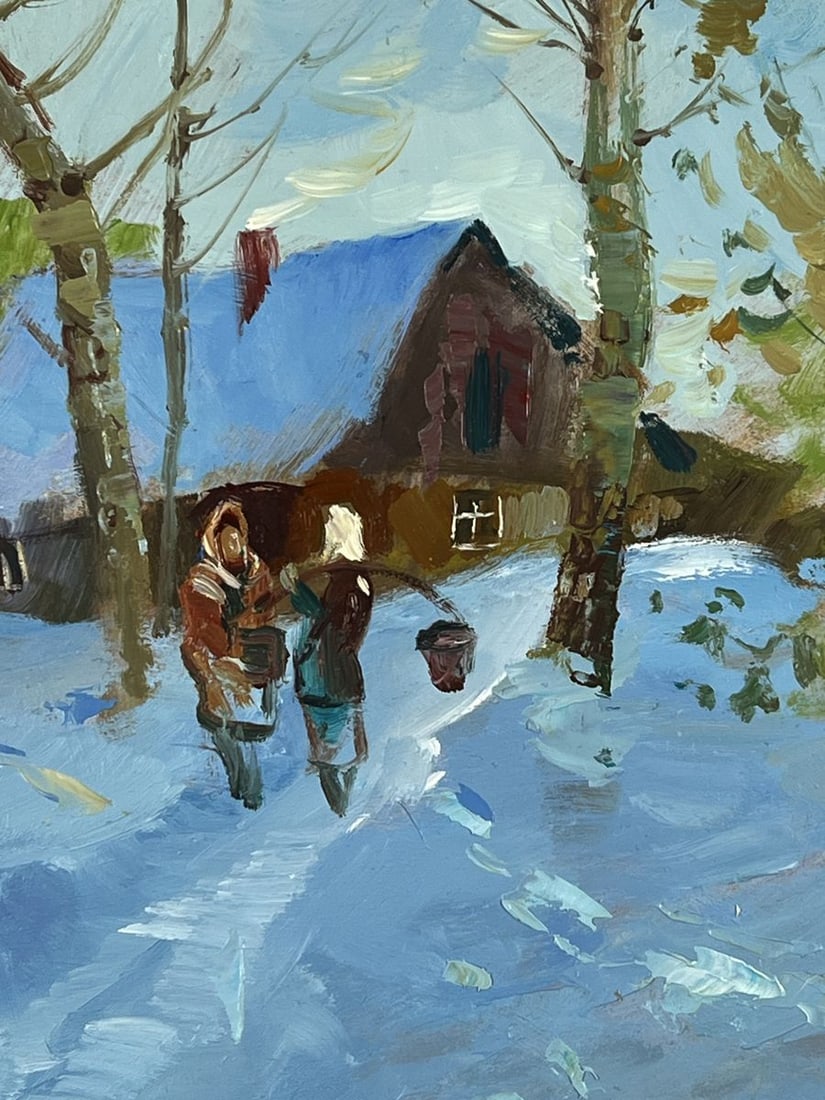 Oil painting Weekdays in the Village in Winter Yuriy Suprunchuk - 8