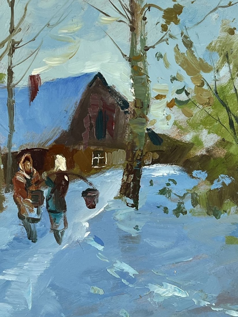 Oil painting Weekdays in the Village in Winter Yuriy Suprunchuk - 9