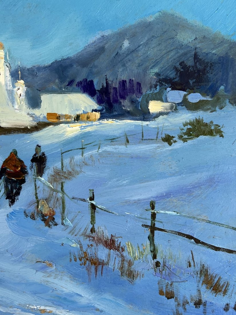 Oil painting The village was covered with snow Yuriy Suprunchuk - 10
