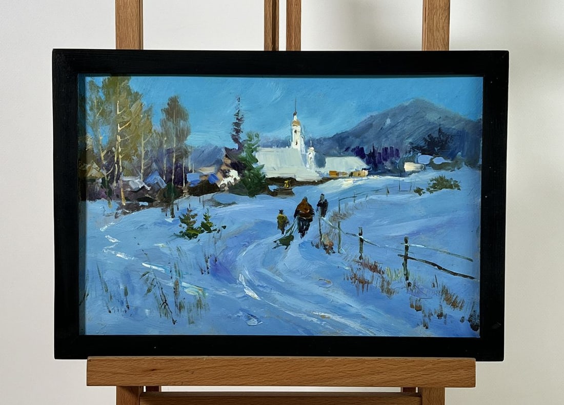 Oil painting The village was covered with snow Yuriy Suprunchuk: Title: Oil painting The village was covered with snow Yuriy Suprunchuk Description: No.AAA6551*** ABOUT THIS PAINTING **** TITLE: "The village was covered with snow"* ARTISTS: Yuriy Suprunchuk* SIZE: