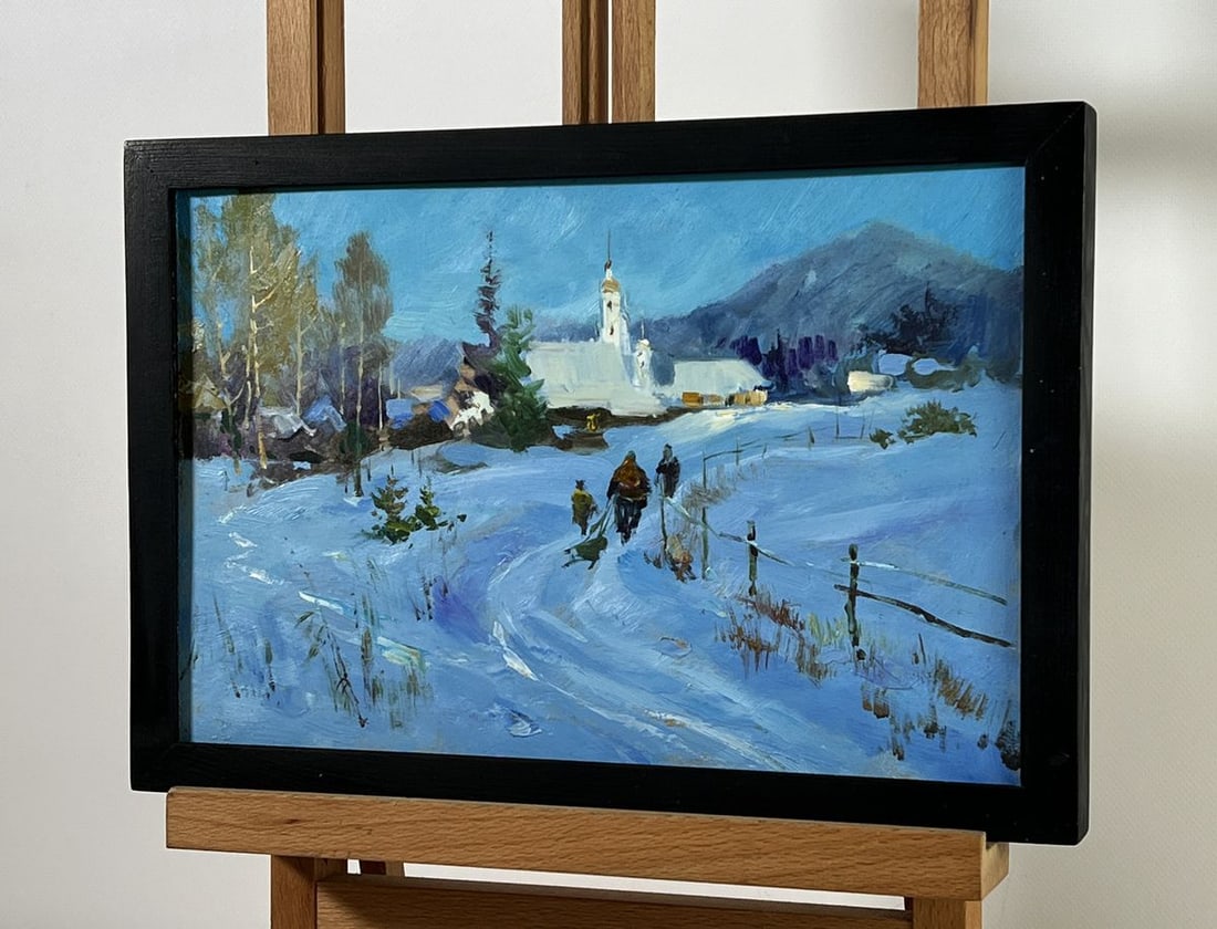 Oil painting The village was covered with snow Yuriy Suprunchuk - 2