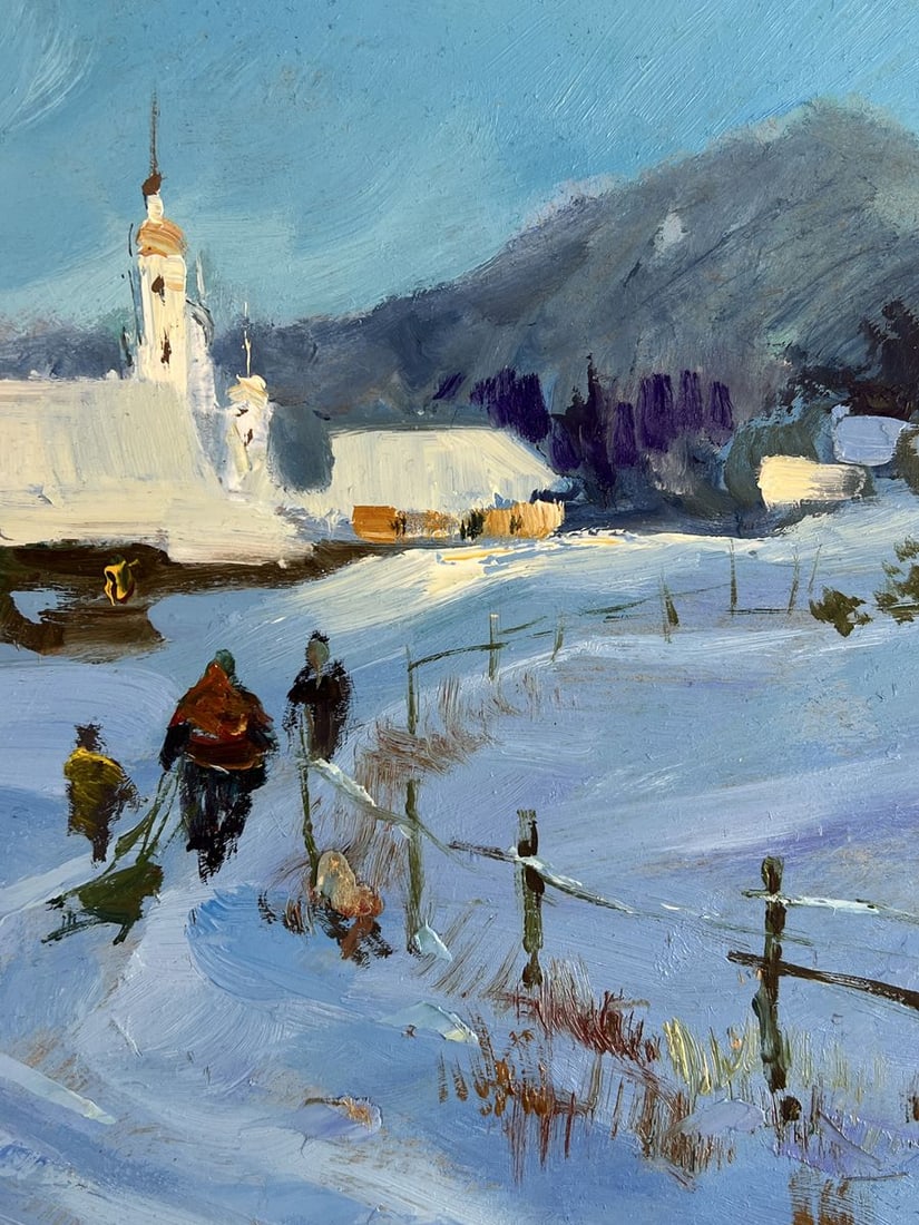 Oil painting The village was covered with snow Yuriy Suprunchuk - 9