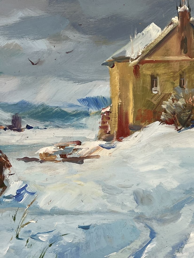 Oil painting The Road to the Old Winter Village Yuriy Suprunchuk - 7