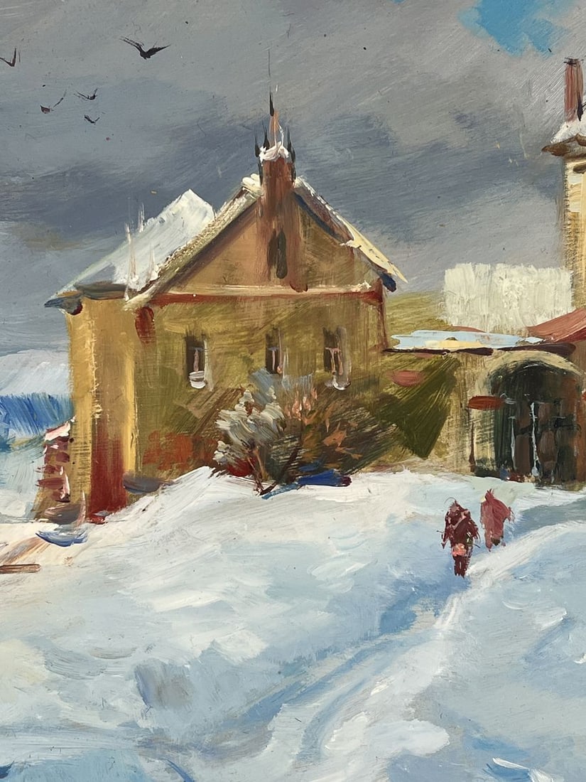 Oil painting The Road to the Old Winter Village Yuriy Suprunchuk - 8