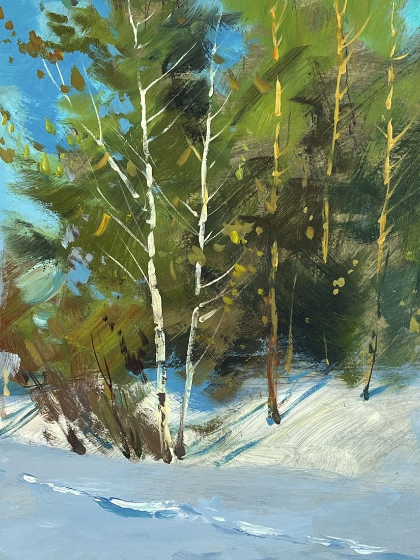 Oil painting Road in the Winter Forest Yuriy Suprunchuk - 10
