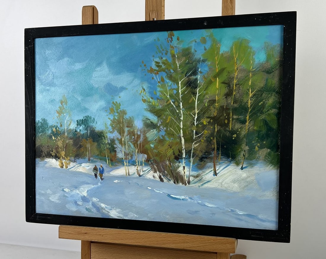 Oil painting Road in the Winter Forest Yuriy Suprunchuk - 2