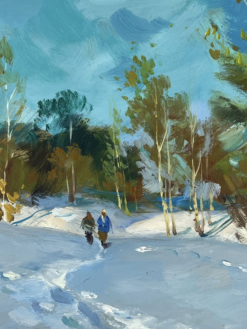 Oil painting Road in the Winter Forest Yuriy Suprunchuk - 5