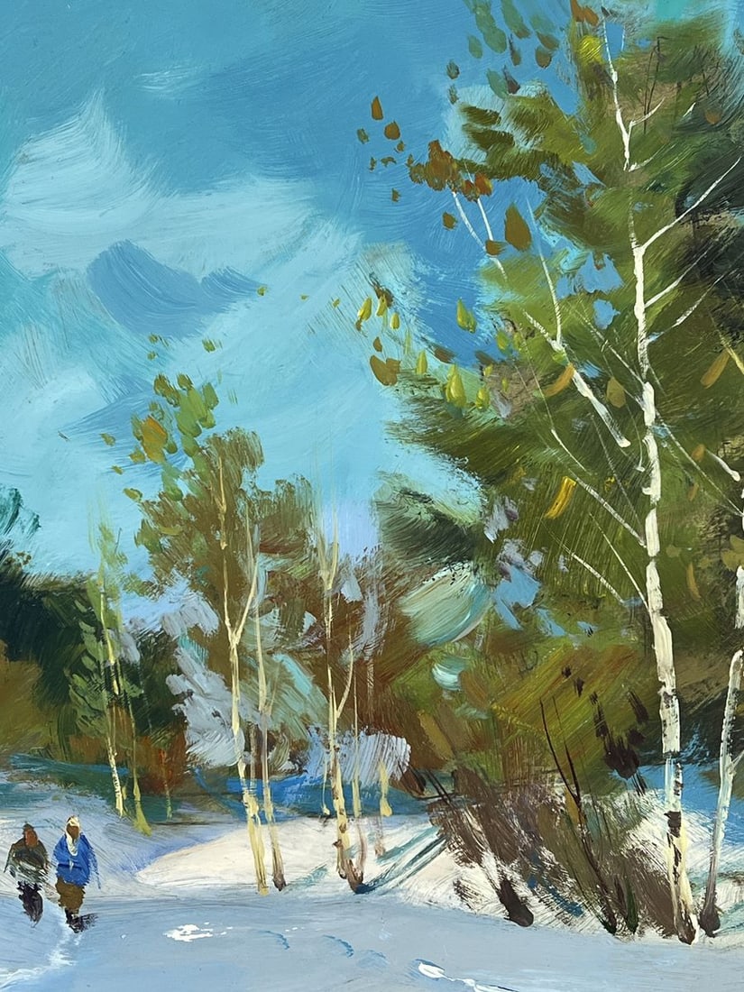 Oil painting Road in the Winter Forest Yuriy Suprunchuk - 6