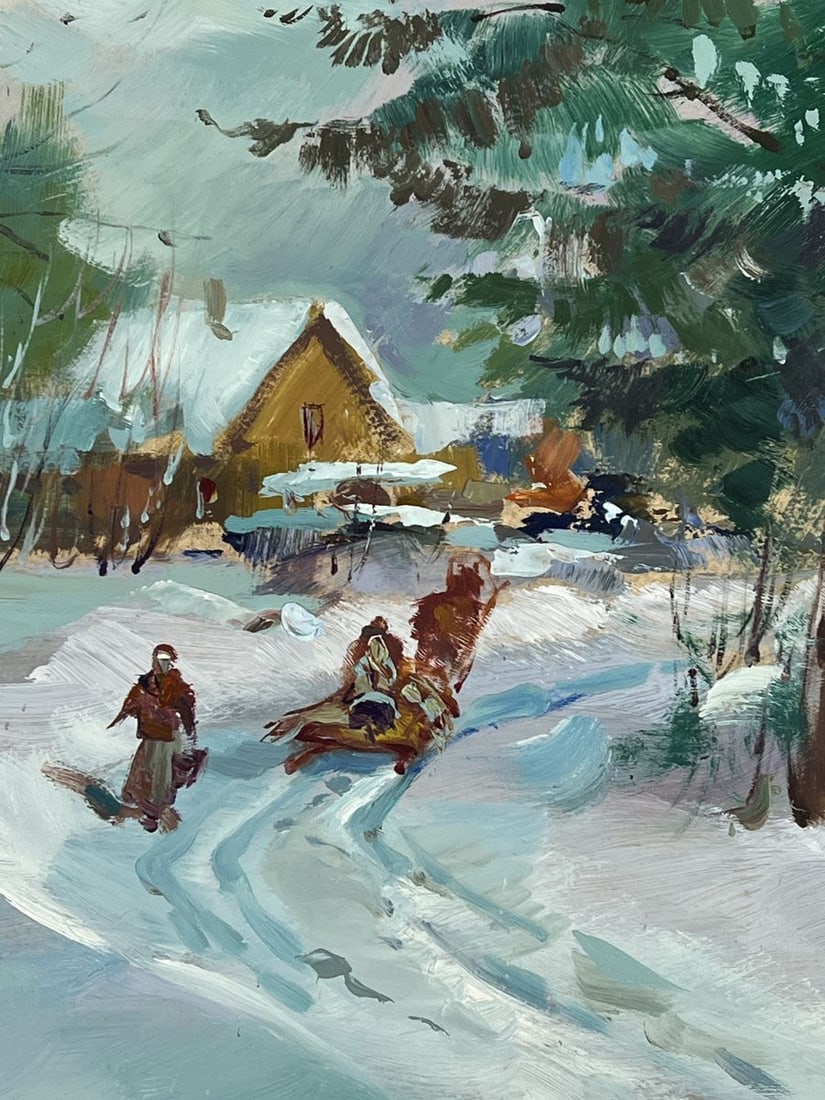 Oil painting Winter Road to the Village Yuriy Suprunchuk - 10