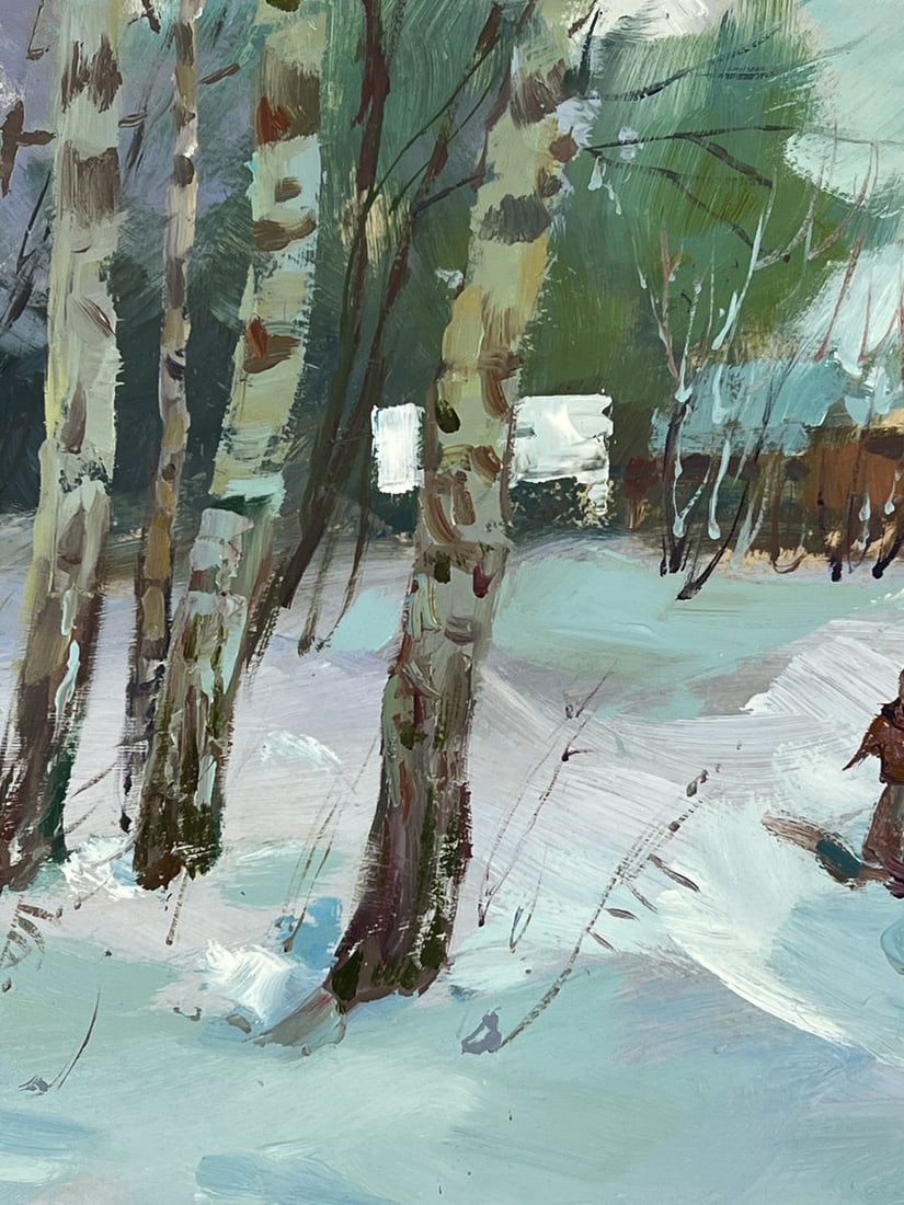 Oil painting Winter Road to the Village Yuriy Suprunchuk - 6