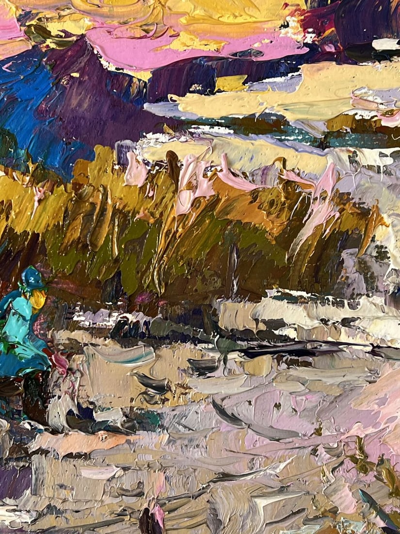 Oil painting Winter Fishing Among the Reeds Oksana Ivanyuk - 9